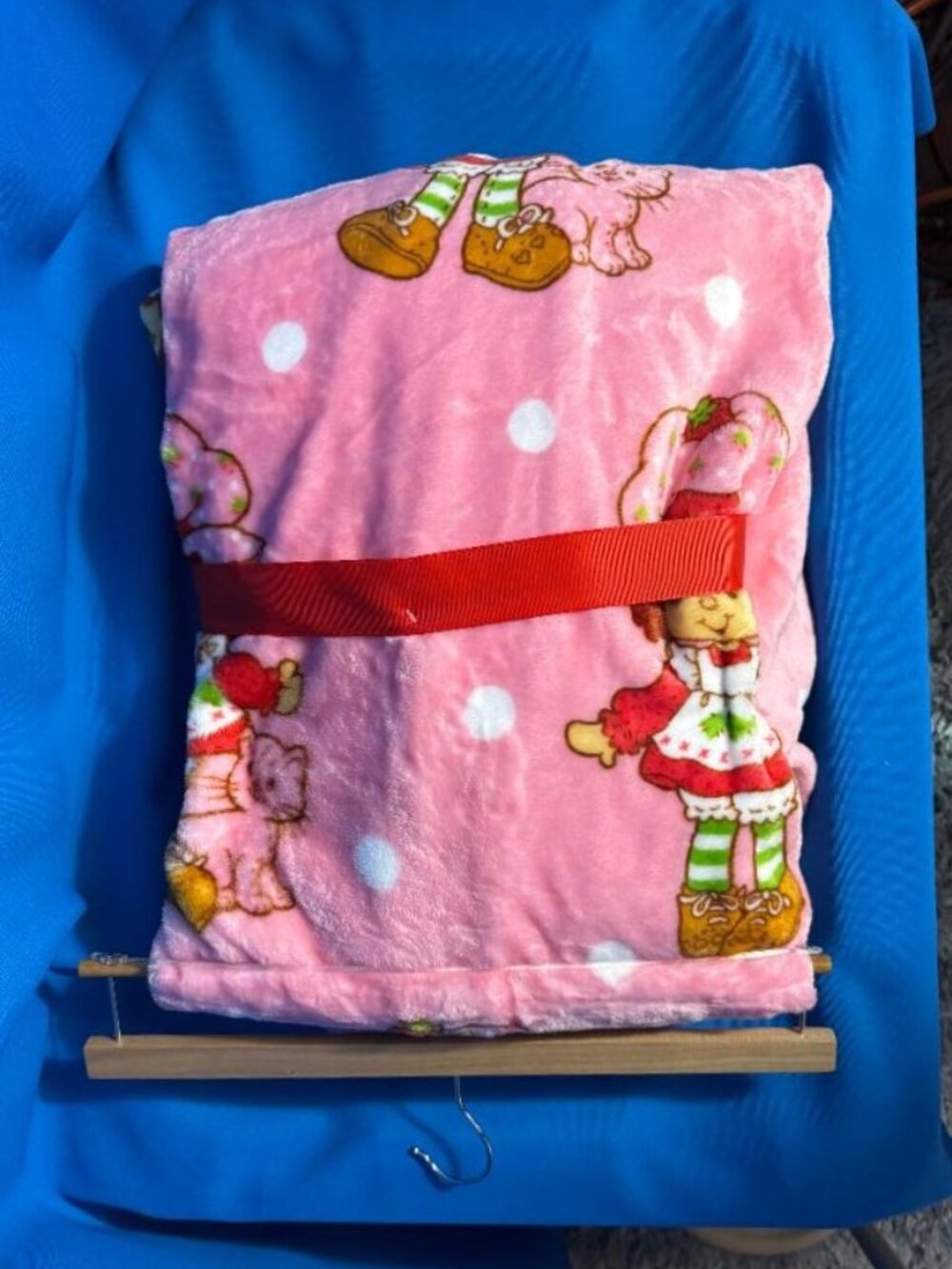 NEW BEAUTIFUL STRAWBERRY SHORTCAKE & KITTY CUSTARD 60" X 70" PLUSH THROW BLANKET - Picture 7 of 13